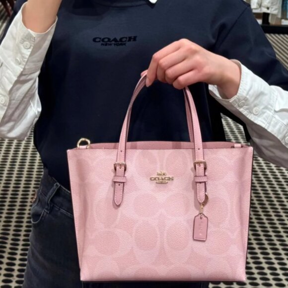 Coach Mollie Tote Bag 25 In Signature Canvas CAL50, Powder pink - Picture 1 of 5